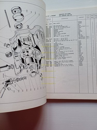 Ducati 750 GT - Sport 1974 catalogo ricambi originale spare …