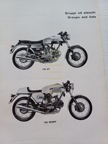 Ducati 750 GT - Sport 1974 catalogo ricambi originale spare …
