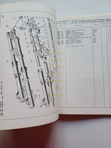 Ducati 750 GT - Sport 1974 catalogo ricambi originale spare …