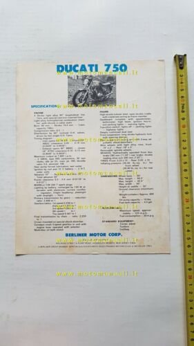 Ducati 750 GT 1972 depliant originale (USA) moto brochure
