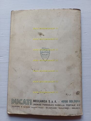 Ducati 750 GT 1972 manuale uso manutenzione libretto italiano originale