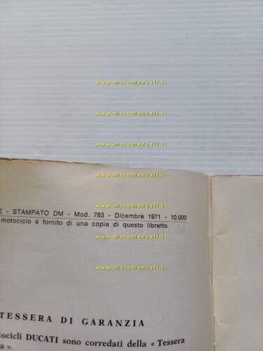 Ducati 750 GT 1972 manuale uso manutenzione libretto italiano originale