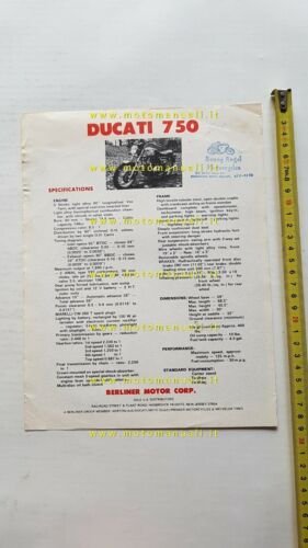 Ducati 750 GT 1973 depliant (USA) originale moto brochure