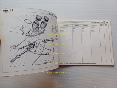 Ducati 750 SS - 900 SS 1975-1976 catalogo ricambi originale …