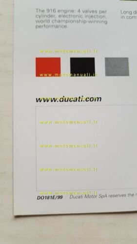 Ducati 750 SuperSport 1999 depliant INGLESE originale brochure