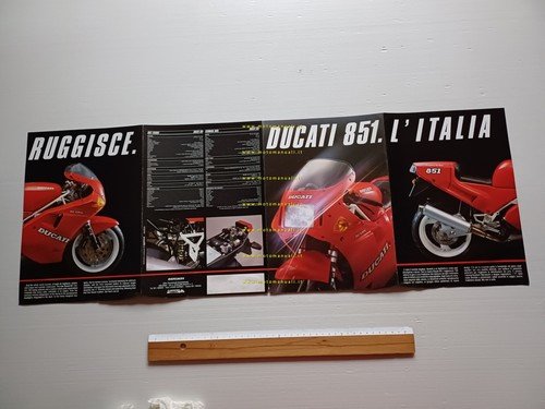 Ducati 851 1989-90 depliant originale italiano inglese