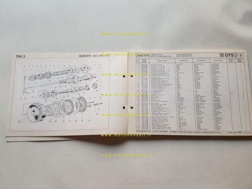 Ducati 860 - 900 GTS 1976 catalogo ricambi originale bevel …