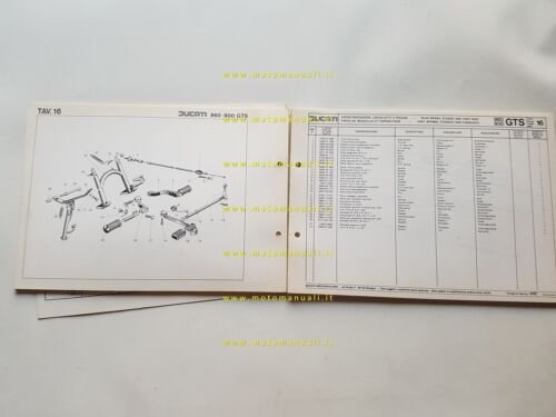 Ducati 860 - 900 GTS 1976 catalogo ricambi originale bevel …