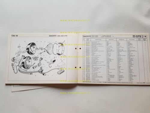 Ducati 860 - 900 GTS 1976 catalogo ricambi originale bevel …
