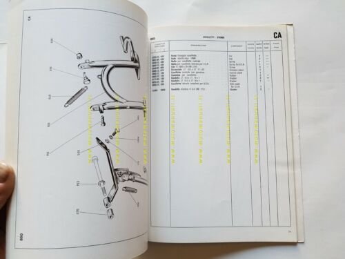 Ducati 860 1975 catalogo ricambi originale bevel spare parts catalogue