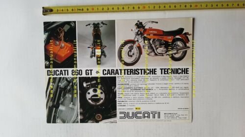 Ducati 860 1975 depliant originale italiano moto brochure BEVEL