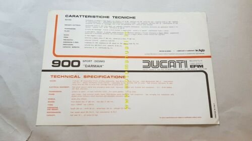 Ducati 900 Darmah Sport Desmo 1977 depliant originale moto brochure