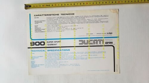 Ducati 900 Darmah Super Sport 1980 depliant originale italiano brochure …