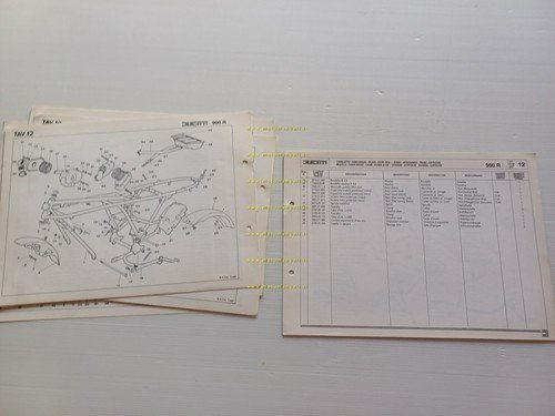 Ducati 900 Mike Hailwood Replica 1983-84 catalogo ricambi TELAIO originale