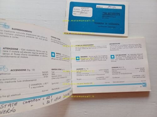 Ducati 900 S2 1982 manuale uso manutenzione libretto istruzioni originale
