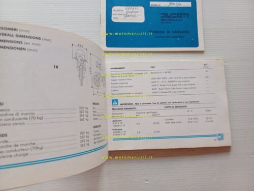 Ducati 900 S2 1982 manuale uso manutenzione libretto istruzioni originale