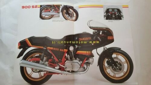 Ducati 900 S2 Desmo nero 1983 depliant originale moto brochure
