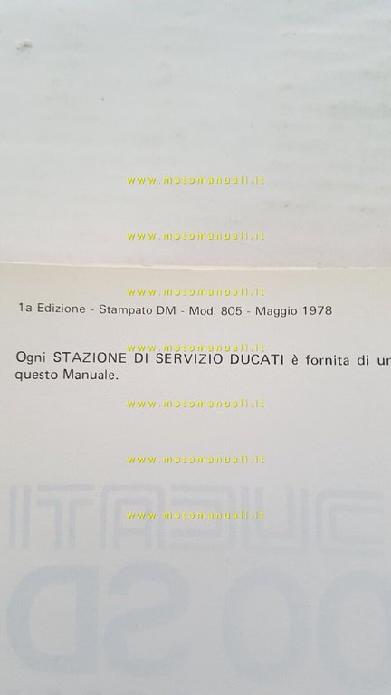 Ducati 900 SD Darmah 1978 manuale officina ITALIANO originale