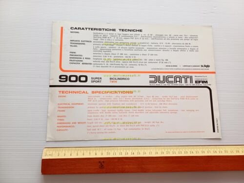 Ducati 900 SS 1976 depliant originale testo italiano - inglese