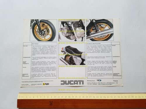 Ducati 900 SS Desmo 1980 depliant originale italiano inglese