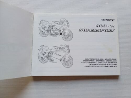Ducati 900 Supersport 1992 manuale uso manutenzione libretto istruzioni original