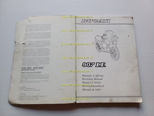 DUCATI 907 i.e. 1990 AGGIORNAMENTO manuale officina 906 Paso originale