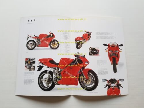 Ducati 916 Desmoquattro 1994-95 depliant moto originale ENGLISH GERMAN TEXT