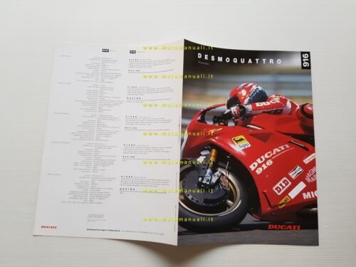 Ducati 916 Desmoquattro 1994-95 depliant moto originale ENGLISH GERMAN TEXT