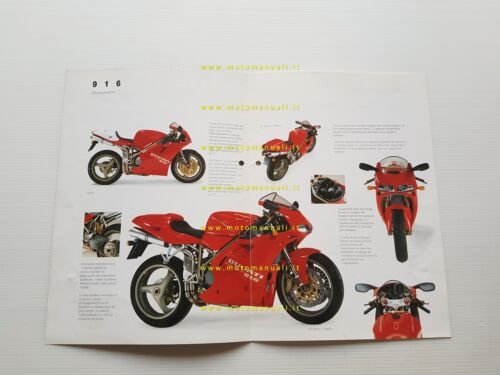 Ducati 916 Desmoquattro 1994-95 depliant moto originale italiano inglese