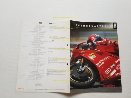Ducati 916 Desmoquattro 1994-95 depliant moto originale italiano inglese