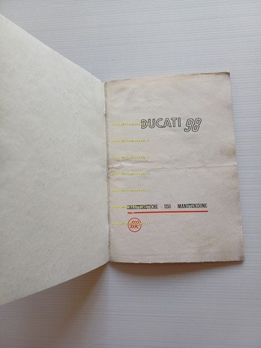 Ducati 98 anni 50 manuale uso manutenzione libretto originale italiano