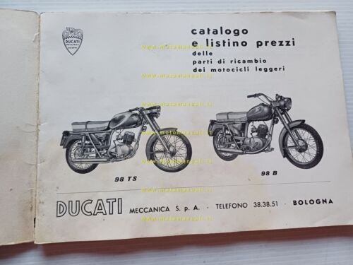 Ducati 98 Bronco - Turismo Speciale 1960 catalogo ricambi originale