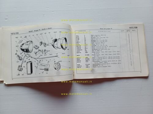 Ducati 98 Bronco - Turismo Speciale 1960 catalogo ricambi originale