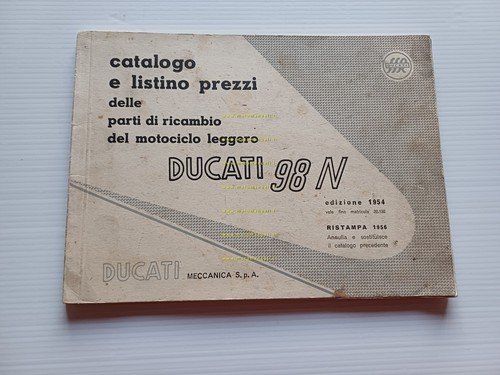 Ducati 98 N 1954-56 catalogo ricambi originale italiano Spare Parts …