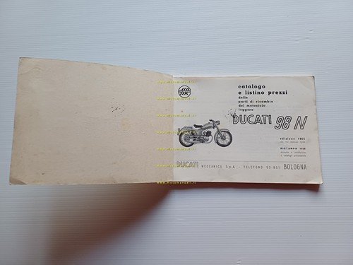 Ducati 98 N 1954-56 catalogo ricambi originale italiano Spare Parts …