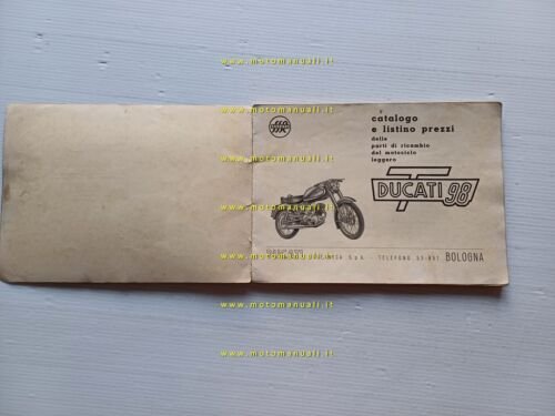 Ducati 98 T Turismo 1956 catalogo ricambi originale spare parts …