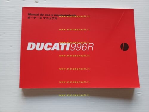 Ducati 996 R 2001 manuale uso libretto istruzioni SPAGNOLO GIAPPONESE …
