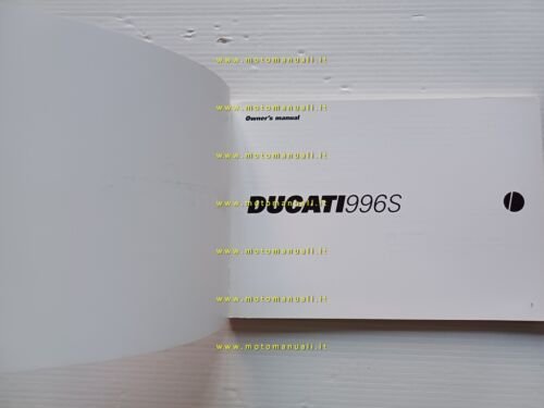 Ducati 996 S 2000 manuale uso libretto istruzioni testo Inglese …