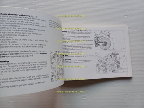 Ducati 996 S 2000 manuale uso libretto istruzioni testo Inglese …