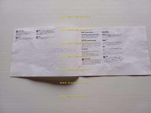 Ducati 996 SPS 1999 manuale uso manutenzione libretto istruzioni originale