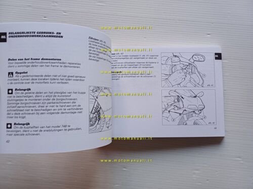 Ducati 998-748 2002-03 manuale uso libretto istruzioni testo Francese Olandese