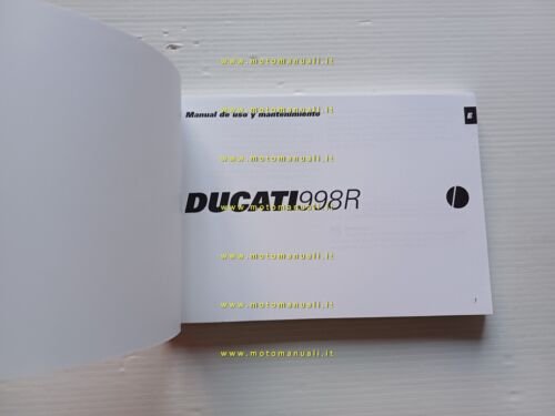 Ducati 998 R 2001-02 manuale uso libretto istruzioni testo Spagnolo …