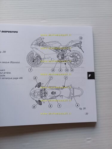 Ducati 999 2002-03 manuale uso libretto istruzioni testo Francese Olandese