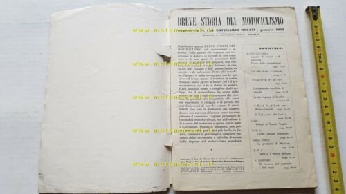 Ducati Breve Storia del Motociclismo 1952 Notiziario depliant originale brochure