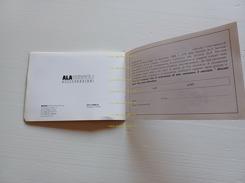 Ducati Card Desmo Owners Club libretto modelli 2004-05 italiano originale …