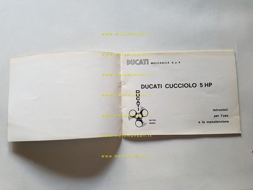 Ducati Cucciolo 5 HP motore Fuoribordo 1967 manuale uso originale …