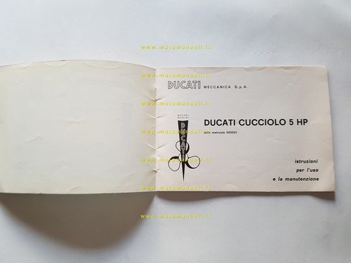 Ducati Cucciolo 5 HP motore Fuoribordo 1972 manuale uso originale …