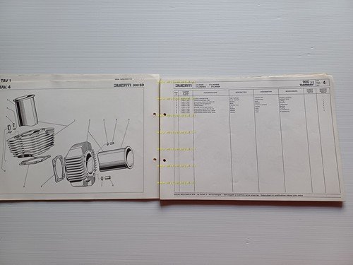 Ducati Darmah 900 Sport Desmo 1980 catalogo ricambi originale spare …