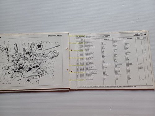 Ducati Darmah 900 Sport Desmo 1980 catalogo ricambi originale spare …
