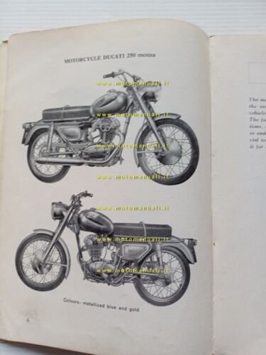 Ducati Diana 250 Monza 1963 manuale uso + catalogo ricambi …
